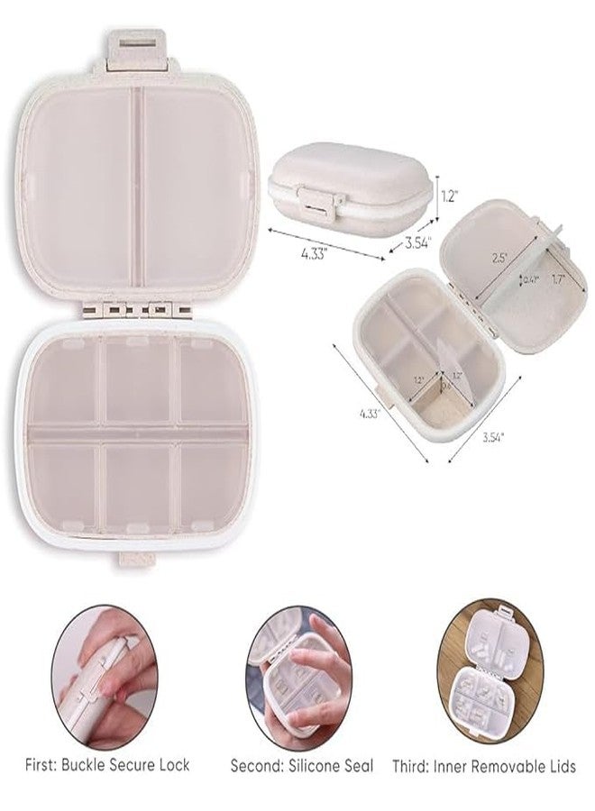 NETZILLA NAVA PAVA Medicine Organizer Box Portable Medicine Box for Home 8 Compartments Pill Organizer Small Pill Case for Travel Daily Use 1 PC (Random-Colour) - Image 4